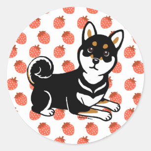 Kuro Shiba Inu dog cartoon Classic Round Sticker