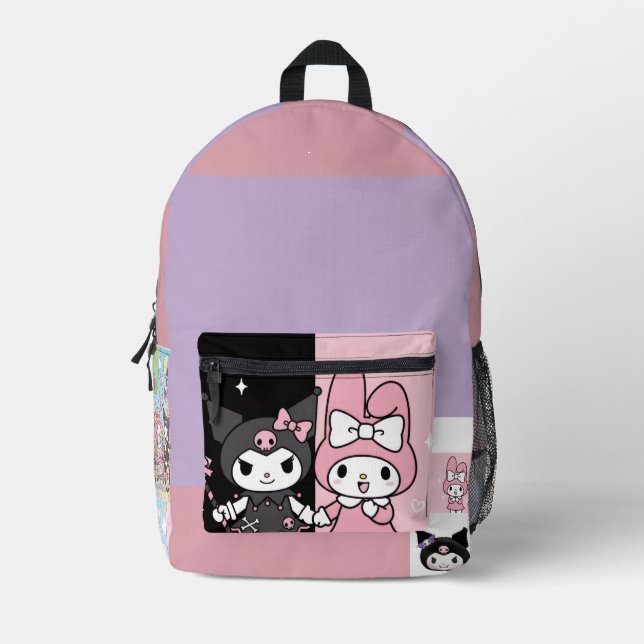 kuromi and mymelody cute printed backpack (Front)