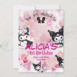 Kuromi Birthday invitation card