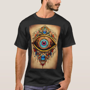 Kurt Geiger Inspired Evil Eye Tattoo Style T-Shirt