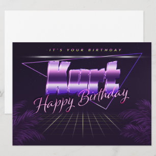 Kurt Name Vorname lila retro Karte Geburtstag Card