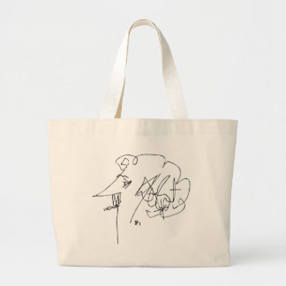 Kurt Vonnegut Self-Portrait Large Tote Bag