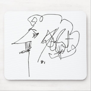 Kurt Vonnegut Self-Portrait Mouse Pad