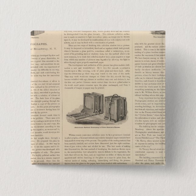 Kurtz, Photographs 2 Inch Square Button (Front)