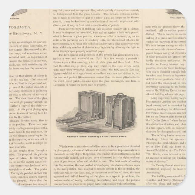 Kurtz, Photographs Square Sticker (Front)