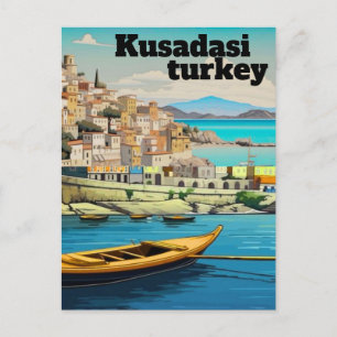 Kusadasi Turquie Art de carte postale de voyage, K