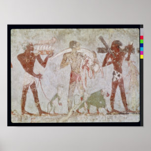 Kushites carrying tributes of gold poster