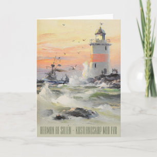 Kustlandskap med fyr (Sillén) CC0514 Greeting Card