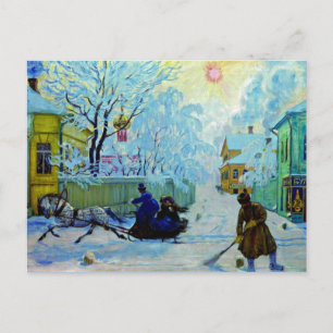 Kustodiev - Frosty Morning Postcard