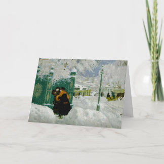 Kustodiev - Winter Scene, fine art painting Card