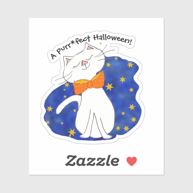 Kute Kitty Cat Starry Night Halloween  (Sheet)