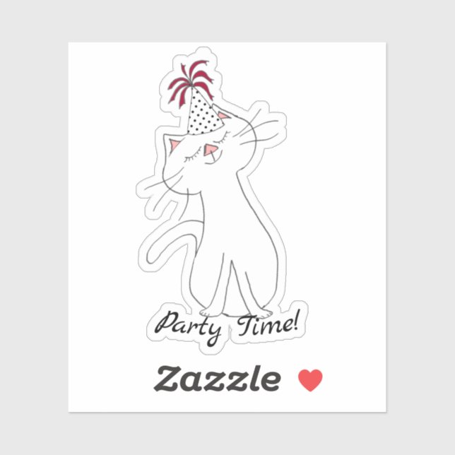 Kute Kitty White Cat Party Hat  (Sheet)