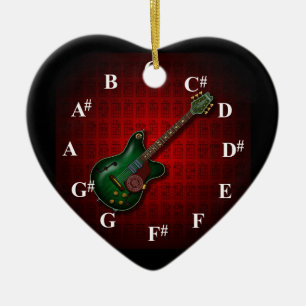 KuuMa Guitar Clock Ceramic Ornament