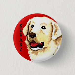 Kuvasz Colour Block 1 Inch Round Button