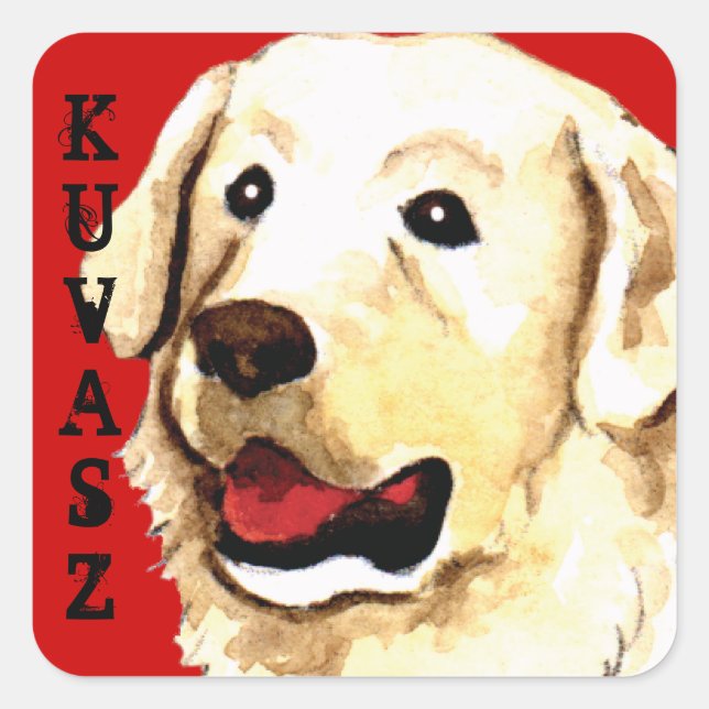 Kuvasz Colour Block Square Sticker (Front)