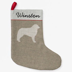 Kuvasz Dog Silhouette Personalized Holiday Small Christmas Stocking
