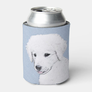 Kuvasz Painting - Cute Original Dog Art Can Cooler