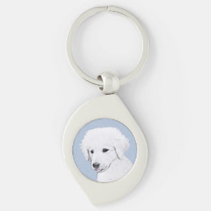 Kuvasz Painting - Cute Original Dog Art Keychain