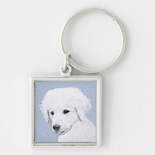 Kuvasz Painting - Cute Original Dog Art Keychain