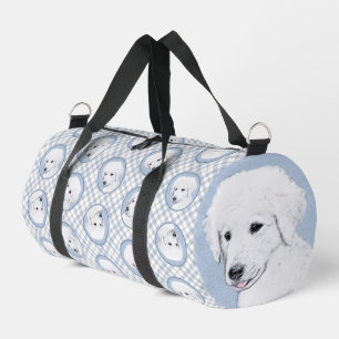 Kuvasz Painting Hungarian Cute Original Dog Art Duffle Bag