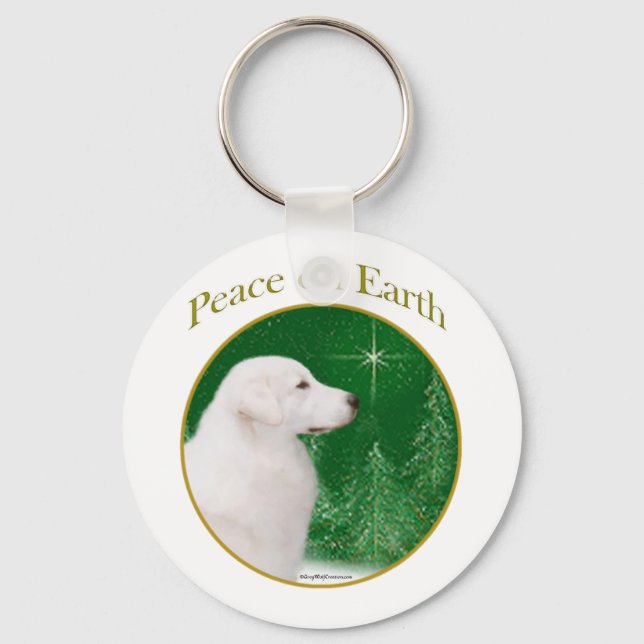 Kuvasz Peace Keychain (Front)