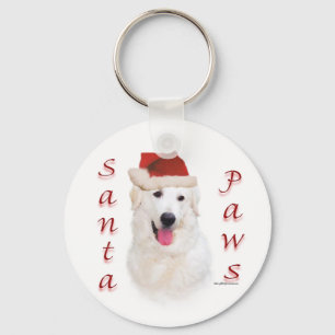 Kuvasz Santa Paws Keychain