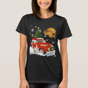Kuvasz Vintage Wagon Red Truck Christmas Tree Paja T-Shirt