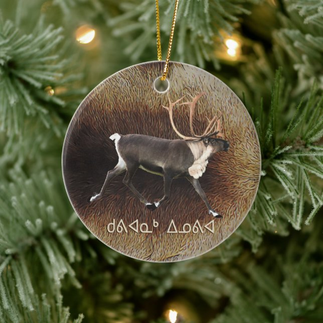 Kuvianak Innovia - Bull Caribou (Reindeer) Ceramic Ornament (Tree)