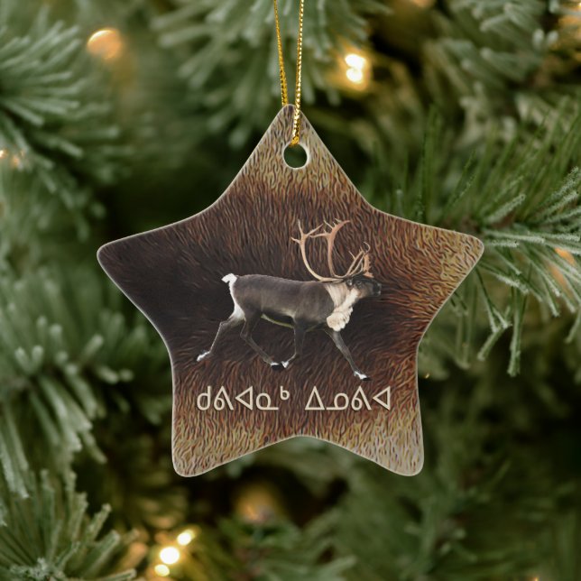 Kuvianak Innovia - Bull Caribou (Reindeer) Ceramic Ornament (Tree)