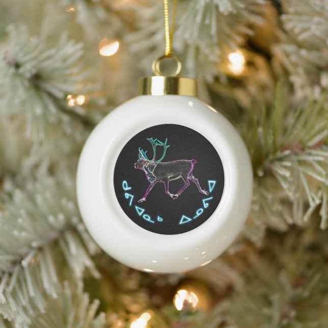 Kuvianak Innovia - Electric Caribou Ceramic Ball Christmas Ornament (Tree)