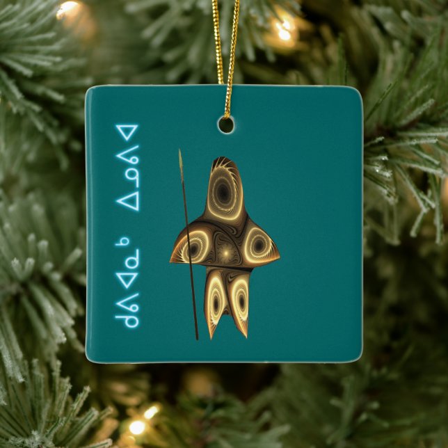 Kuvianak Innovia - Fractal Inuit Hunter Ceramic Ornament (Tree)