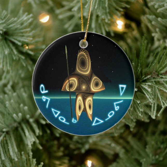 Kuvianak Innovia - Fractal Inuit Hunter Ceramic Ornament (Tree)