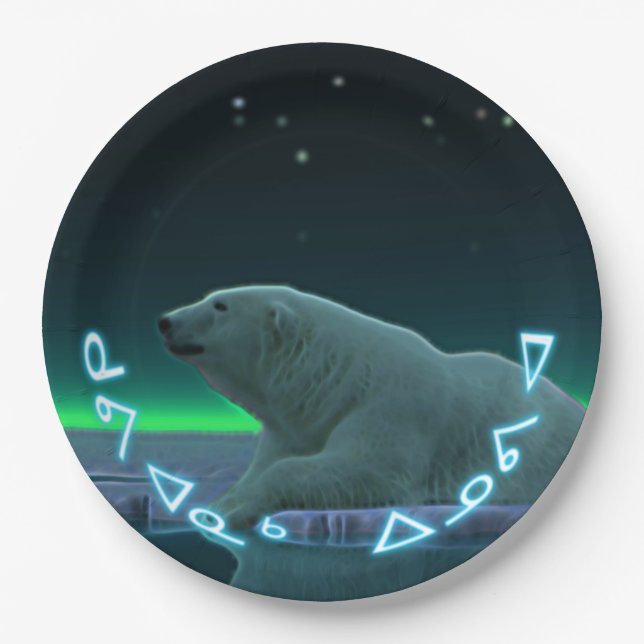 Kuvianak Innovia - Ice Edge Polar Bear Paper Plate (Front)