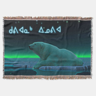 Kuvianak Innovia - Ice Edge Polar Bear Throw Blanket