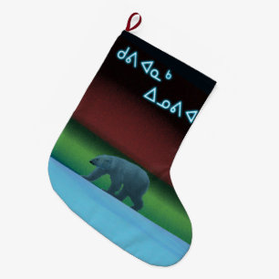 Kuvianak Innovia - Polar Lights Polar Bear Large Christmas Stocking