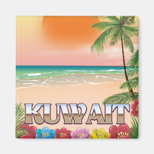 kuwait beach travel poster magnet