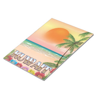 kuwait beach travel poster notepad