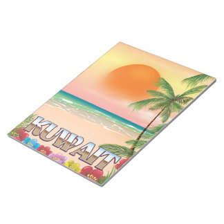 kuwait beach travel poster notepad