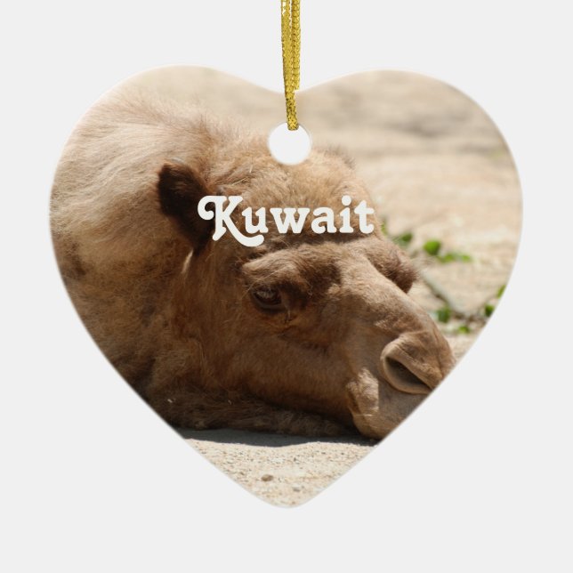 Kuwait Camel Ceramic Ornament (Front)