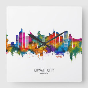 Kuwait City Kuwait Skyline Square Wall Clock