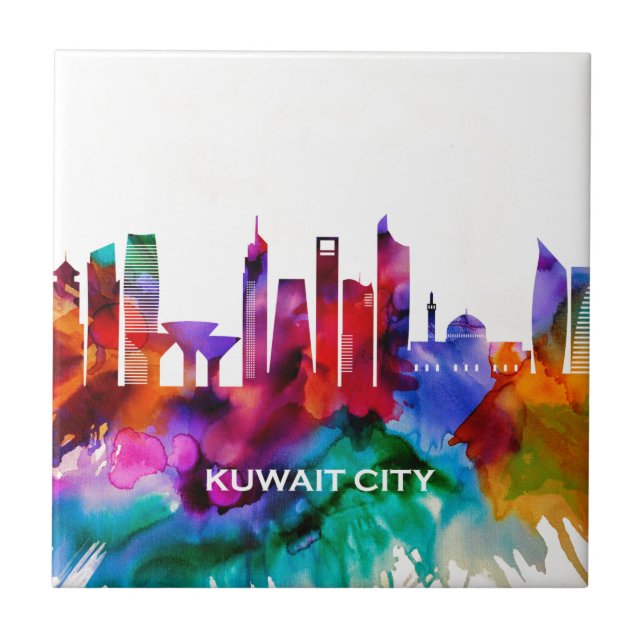 Kuwait City Skyline Tile (Front)