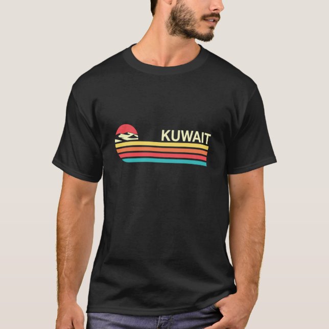 Kuwait Colourful Vintage Style T-Shirt (Front)