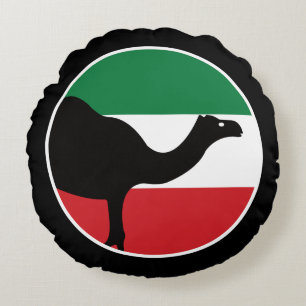 Kuwait Dromedary Kuwaiti National Animal Flag Round Pillow
