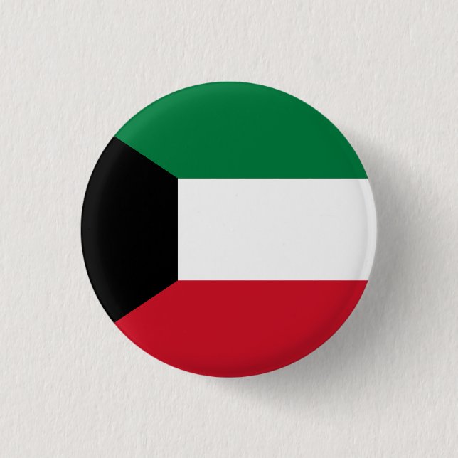Kuwait Flag 1 Inch Round Button (Front)
