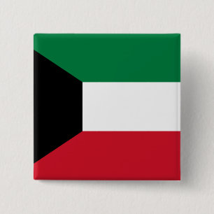 Kuwait Flag 2 Inch Square Button