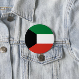 Kuwait flag 3 inch round button
