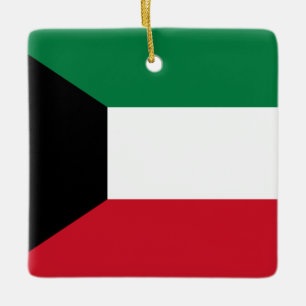 Kuwait Flag Ceramic Ornament