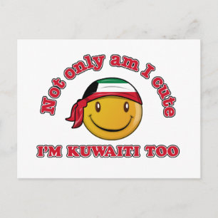 Kuwait flag designs postcard