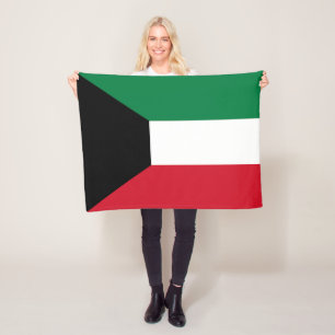 Kuwait Flag Fleece Blanket
