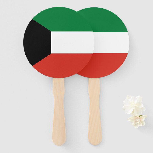 Kuwait flag hand fan (Front and Back)